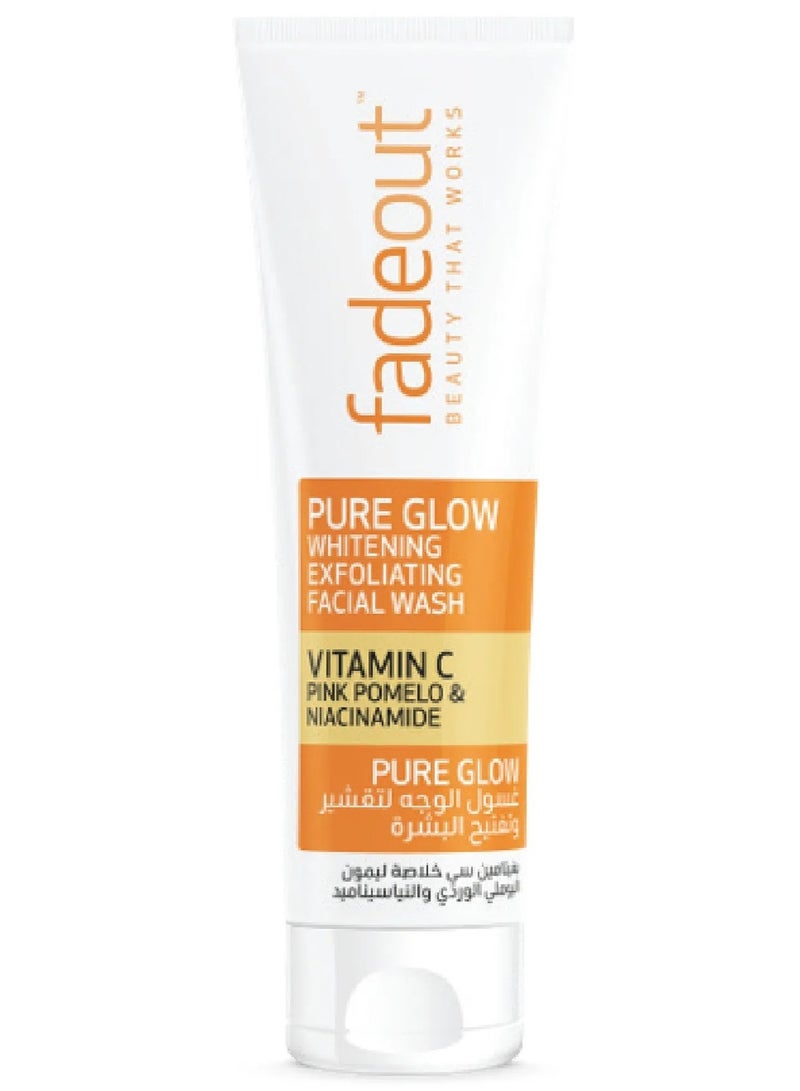 فيد آوت غسول الوجه المقشر والمبيض بيور جلو مع فيتامين سي، وفاكهة البوملي الوردية، والنياسيناميد، 100 مل - Image 1